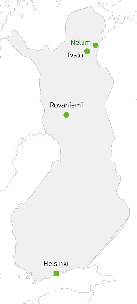 Routekaart van Shortbreak Nellim